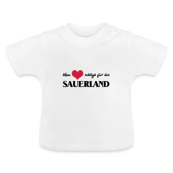 mon coeur bat pour le Sauerland - T-shirt bio col rond Bébé - blanc - Devant