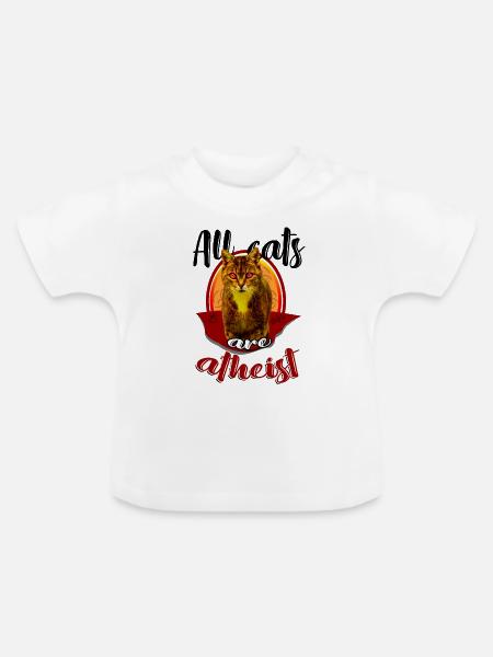 Katzen-Atheist Luzifer - Baby Bio-T-Shirt mit Rundhals - Weiß
