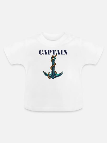 Captain and First Mate Matching - Baby Bio-T-Shirt mit Rundhals - Weiß