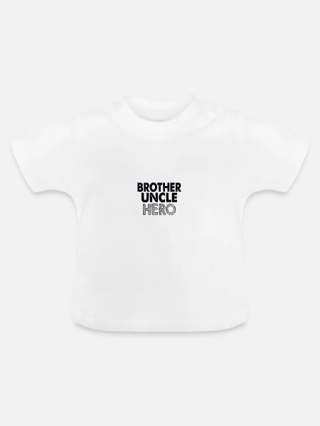 Bruder Onkel Held - Baby Bio-T-Shirt mit Rundhals - Weiß