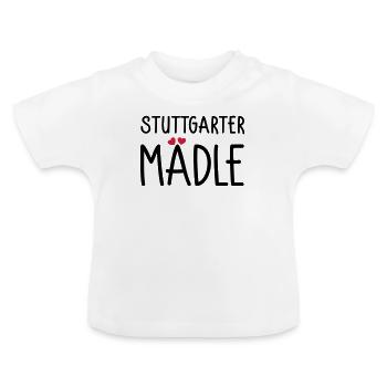 Stuttgarter Mädle - Baby Bio-T-Shirt mit Rundhals - Weiß - Vorne