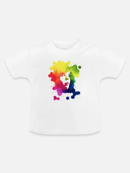 Ink Portrait - Baby Bio-T-Shirt mit Rundhals - Weiß