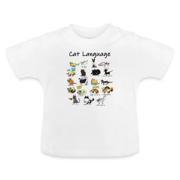 Langue de chat - T-shirt bio col rond Bébé - blanc - Devant