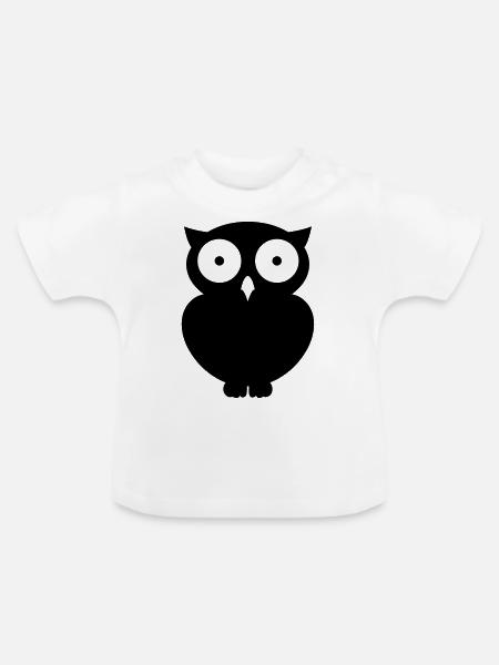 Eule Owl - Baby Bio-T-Shirt mit Rundhals - Weiß