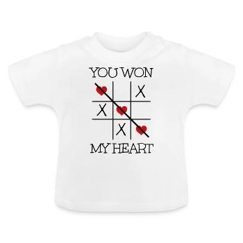 Tu as gagné mon coeur - T-shirt bio col rond Bébé - blanc - Devant