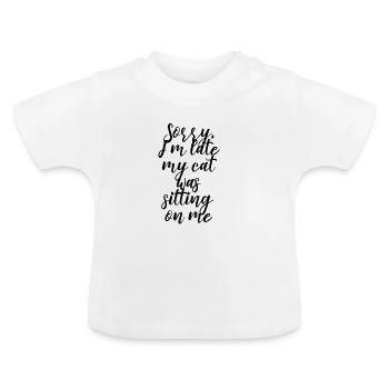 Cat - Baby Organic T-Shirt with Round Neck - white - Front