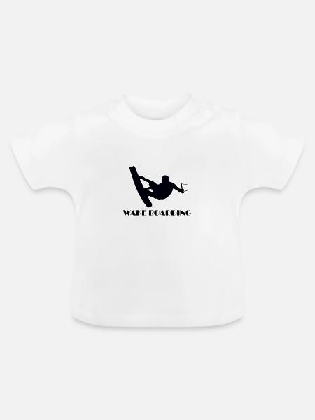 Wakeboarding - Baby Bio-T-Shirt mit Rundhals - Weiß