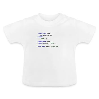 MySQL Baby - Poo Windel - Baby Bio-T-Shirt mit Rundhals - Weiß - Vorne