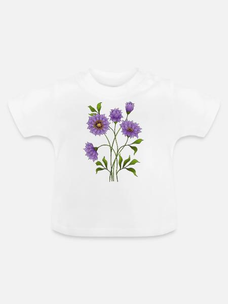 Bunte blumen - Baby Bio-T-Shirt mit Rundhals - Weiß
