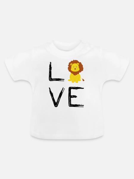 Liebe, liebe Löwe - Baby Bio-T-Shirt mit Rundhals - Weiß