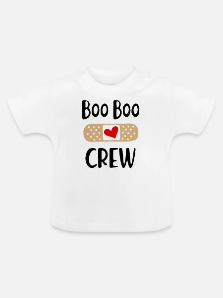 Boo Boo Crew - Baby Bio-T-Shirt mit Rundhals - Weiß