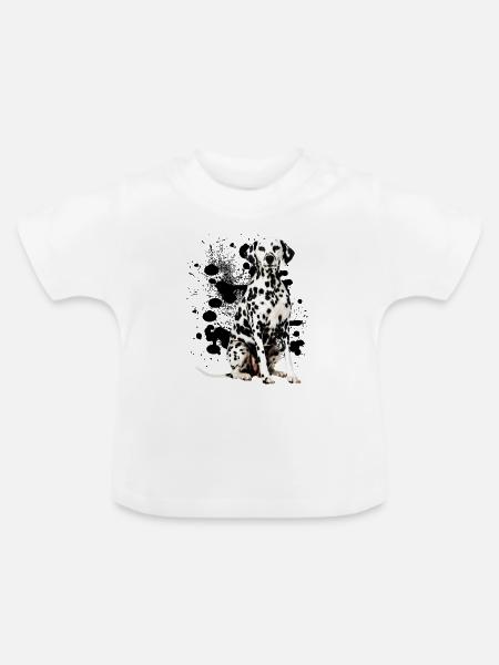 Dalmata - Baby Bio-T-Shirt mit Rundhals - Weiß
