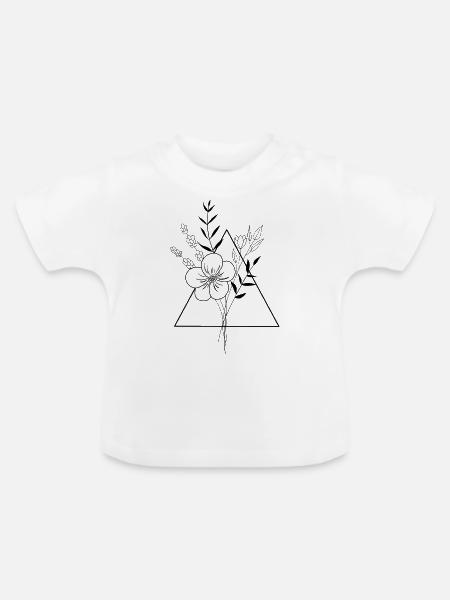 Flower Triangle - Baby Bio-T-Shirt mit Rundhals - Weiß