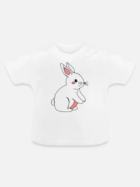 Kaninchen - Baby Bio-T-Shirt mit Rundhals - Weiß