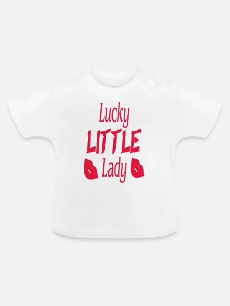Lucky little Lady - Baby Bio-T-Shirt mit Rundhals - Weiß