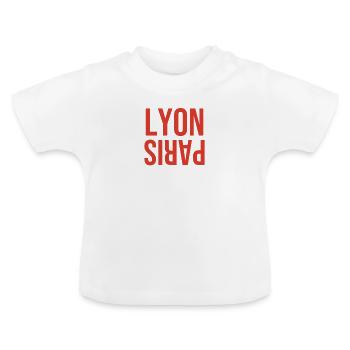 Lyon ou Paris ? - T-shirt bio col rond Bébé - blanc - Devant