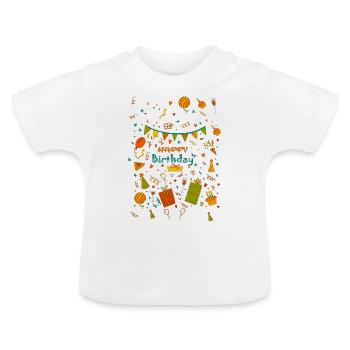 Geburtstag - Baby Bio-T-Shirt mit Rundhals - Weiß - Vorne