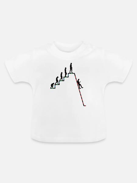 Evolution Richtung Abgrund - Baby Bio-T-Shirt mit Rundhals - Weiß
