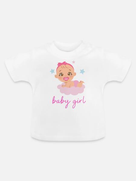 Kleines Mädchen - Baby Bio-T-Shirt mit Rundhals - Weiß
