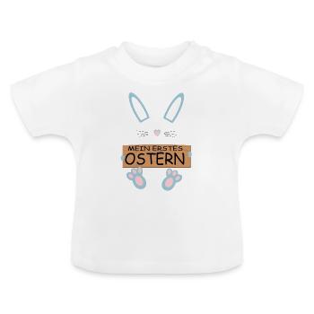 Mein erstes Ostern Baby Osterfest - Baby Bio-T-Shirt mit Rundhals - Weiß - Vorne