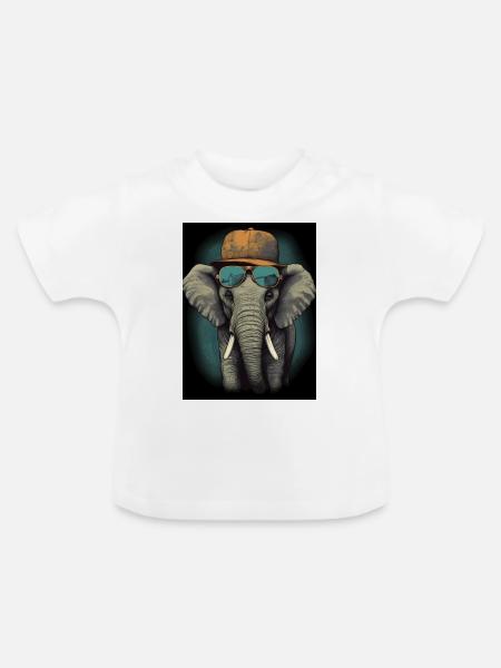 Tierischer Stil - Baby Bio-T-Shirt mit Rundhals - Weiß