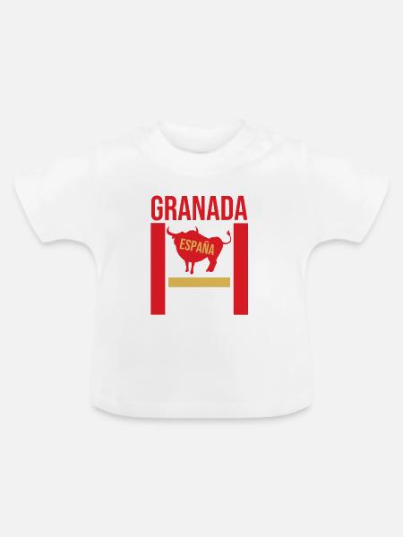 Klassisches Granada Souvenir - Baby Bio-T-Shirt mit Rundhals - Weiß