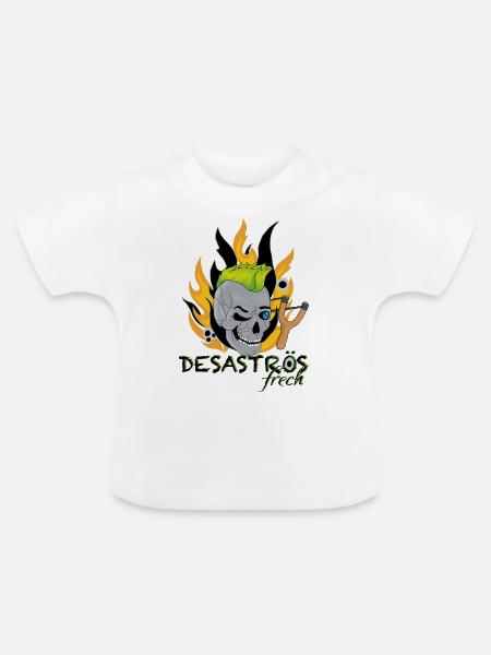 𝔻𝔼𝕊𝔸𝕊𝕋ℝÖ𝕊 𝖋𝖗𝖊𝖈𝖍 - Baby Bio-T-Shirt mit Rundhals - Weiß