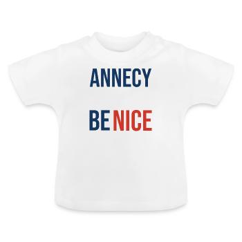 Annecy Sprichwort - Baby Bio-T-Shirt mit Rundhals - Weiß - Vorne