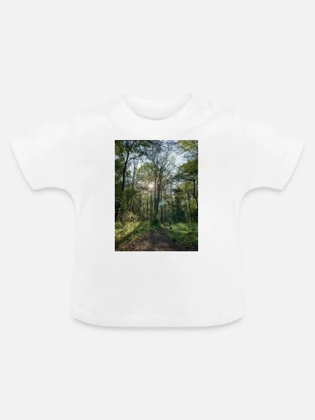Waldweg - Baby Bio-T-Shirt mit Rundhals - Weiß