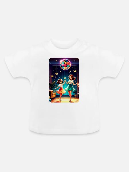 personalisiertes Design-Muttergeschenk - Baby Bio-T-Shirt mit Rundhals - Weiß
