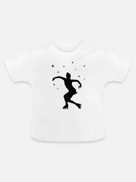 eisläuferin eislaufen skating - Baby Bio-T-Shirt mit Rundhals - Weiß