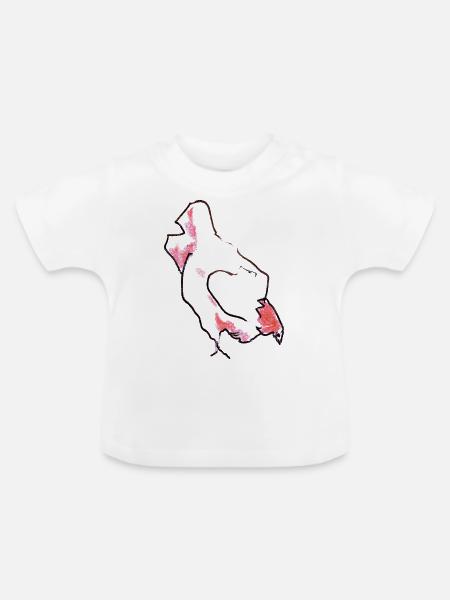 Huhn - Henne - Baby Bio-T-Shirt mit Rundhals - Weiß
