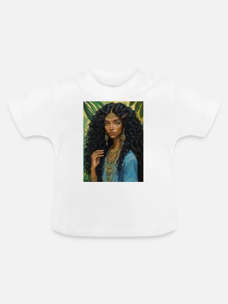 Mädchen im Dschungel - Baby Bio-T-Shirt mit Rundhals - Weiß