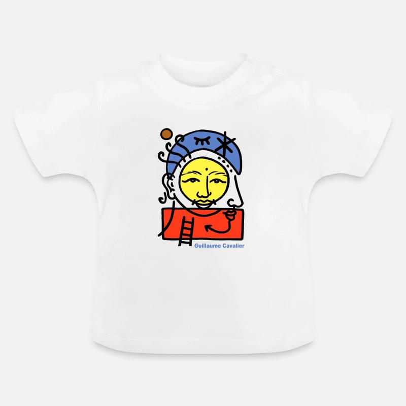 Sonnenkopf - Baby Bio-T-Shirt mit Rundhals - Weiß