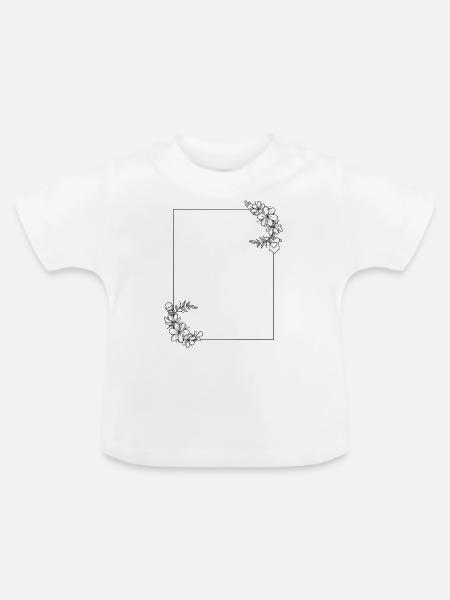 Rahmen - Baby Bio-T-Shirt mit Rundhals - Weiß