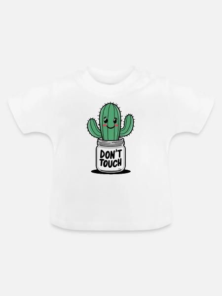 Nicht berühren - Baby Bio-T-Shirt mit Rundhals - Weiß