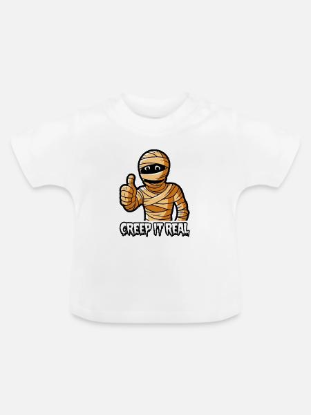 Grusel es echt - Baby Bio-T-Shirt mit Rundhals - Weiß