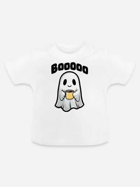 Süßer Geist mit Tasse - Baby Bio-T-Shirt mit Rundhals - Weiß