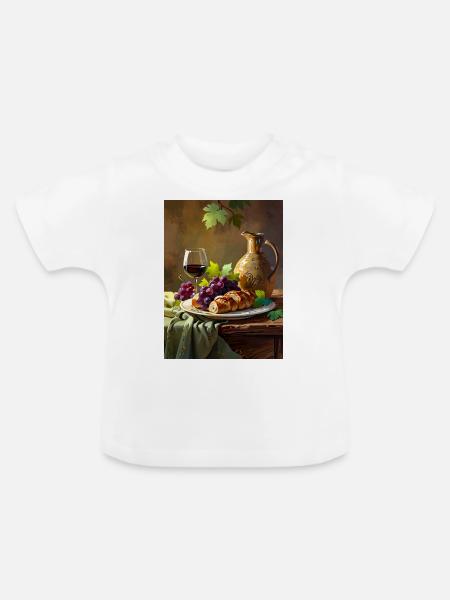 Rustikale Eleganz - Baby Bio-T-Shirt mit Rundhals - Weiß
