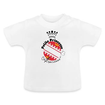 "Petite princesse alsacienne" - T-shirt bio col rond Bébé - blanc - Devant