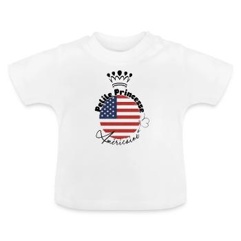 "Petite princesse américaine" - T-shirt bio col rond Bébé - blanc - Devant