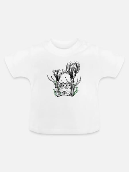 Garden Flower Castle - Baby Bio-T-Shirt mit Rundhals - Weiß