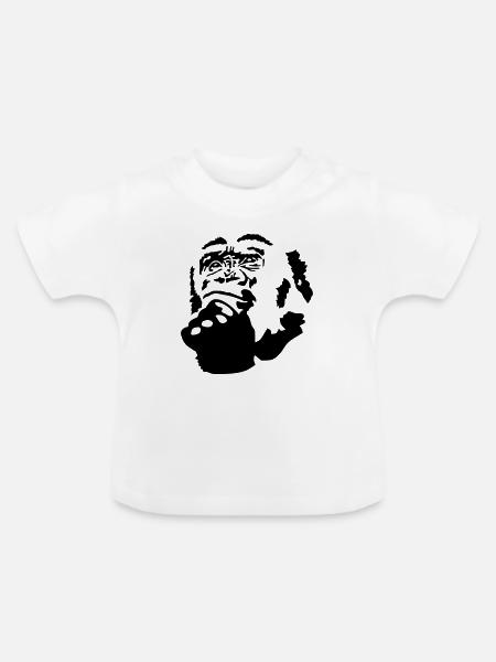 Affe - Baby Bio-T-Shirt mit Rundhals - Weiß