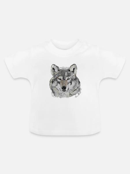 Wolf - Baby Bio-T-Shirt mit Rundhals - Weiß
