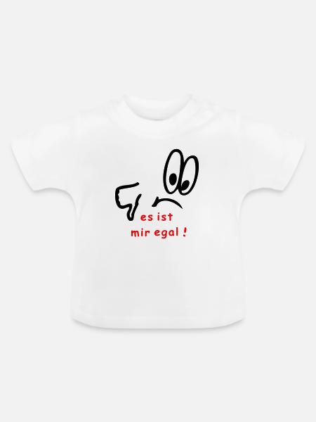 es ist mir egal, comic - Baby Bio-T-Shirt mit Rundhals - Weiß