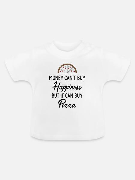 Pizza - Baby Bio-T-Shirt mit Rundhals - Weiß