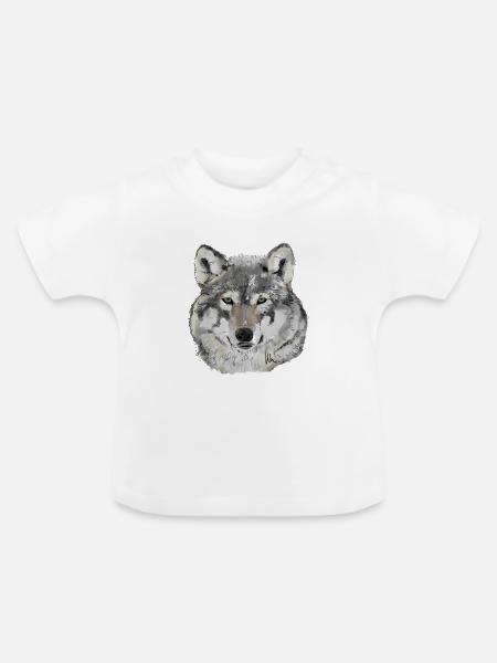 Wolf - Baby Bio-T-Shirt mit Rundhals - Weiß