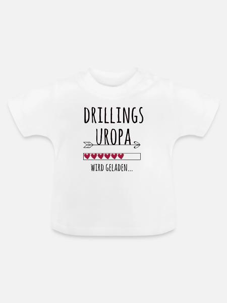 werdender Drillingsuropa Schwangerschaft Drillinge - Baby Bio-T-Shirt mit Rundhals - Weiß