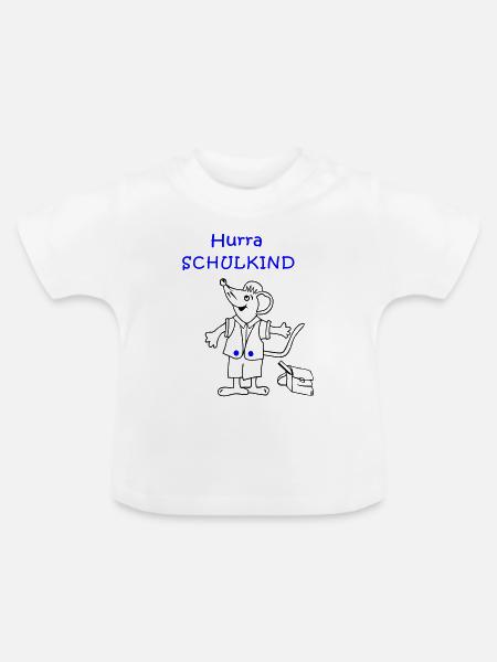 Hurra Schulkind Einschulung - Baby Bio-T-Shirt mit Rundhals - Weiß