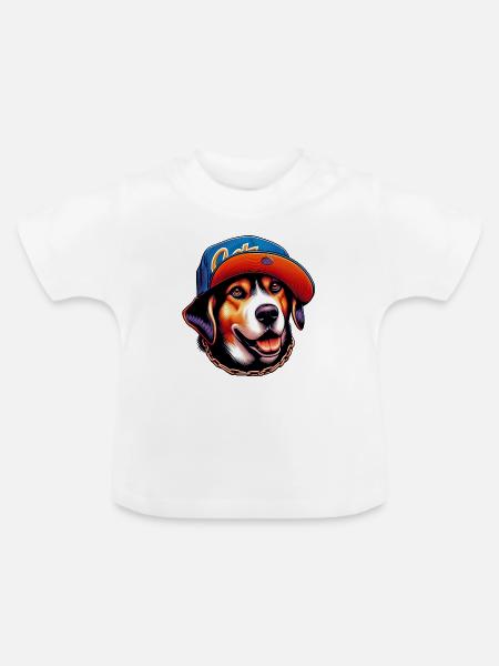 Hund - Baby Bio-T-Shirt mit Rundhals - Weiß